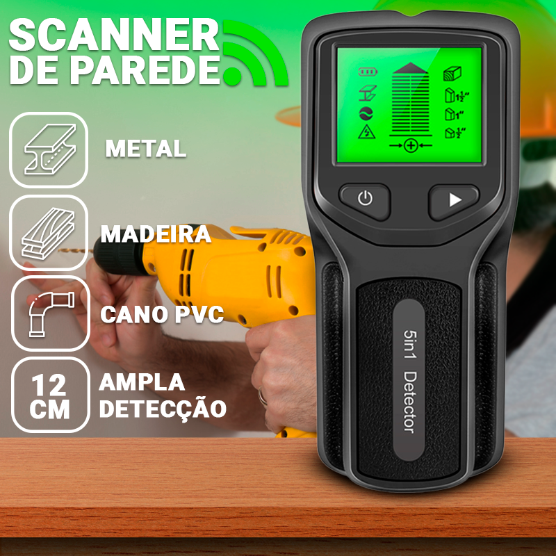 Scanner Profissional de Parede Para Metais Cano PVC Madeira e Fiação